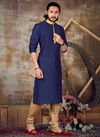 Navy Blue Colour MANGALAM Latest Designer Function Wear Traditional Dupian Silk Kurta Churidar Pajama Redymade Collection MM-4